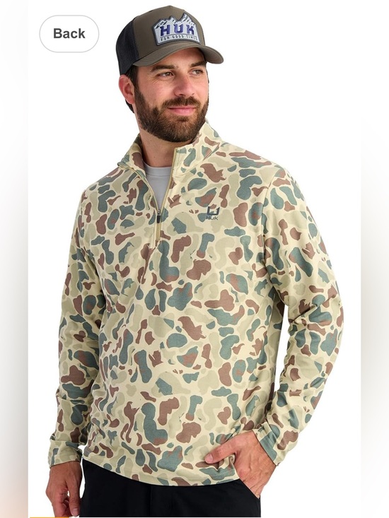 Huk Other - 🎣 Huk KC Camo Print Leeward Lightweight Fleece 1/4 Zip Pullover – Men’s Medium